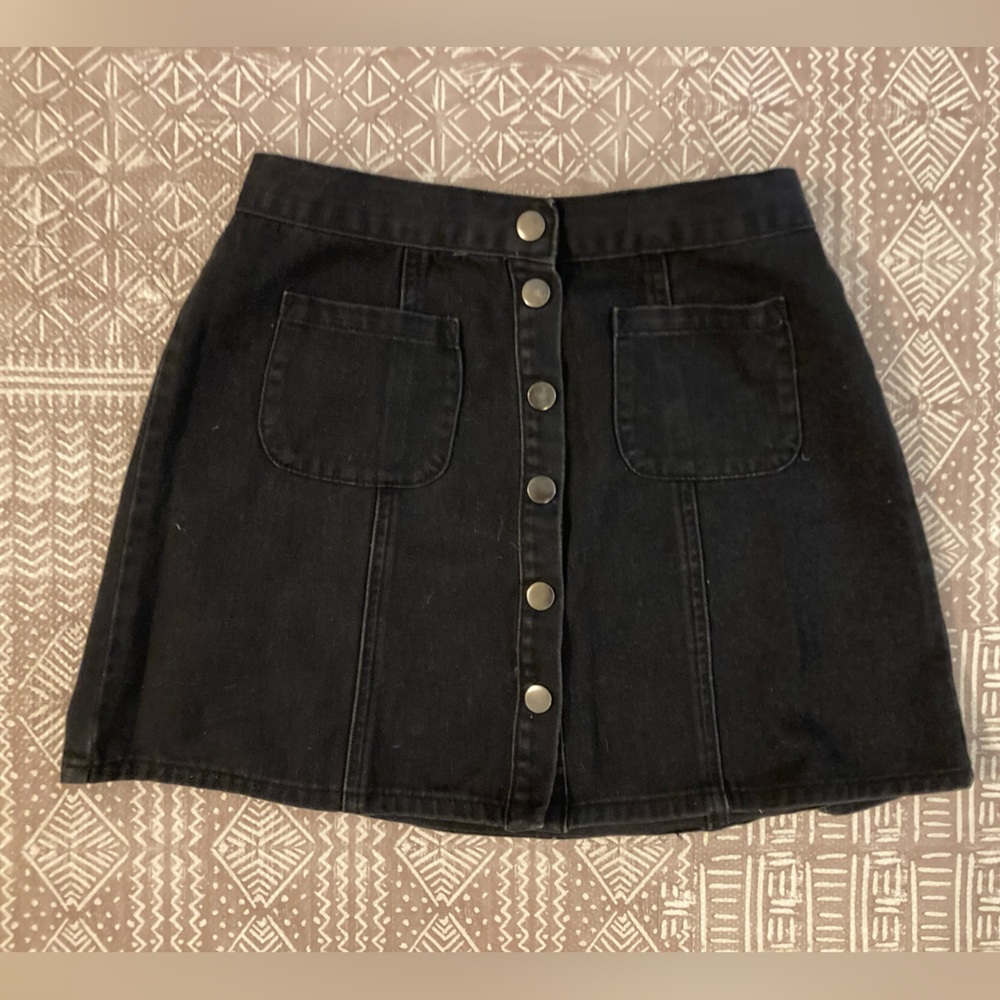 Black denim BDG mini skirt